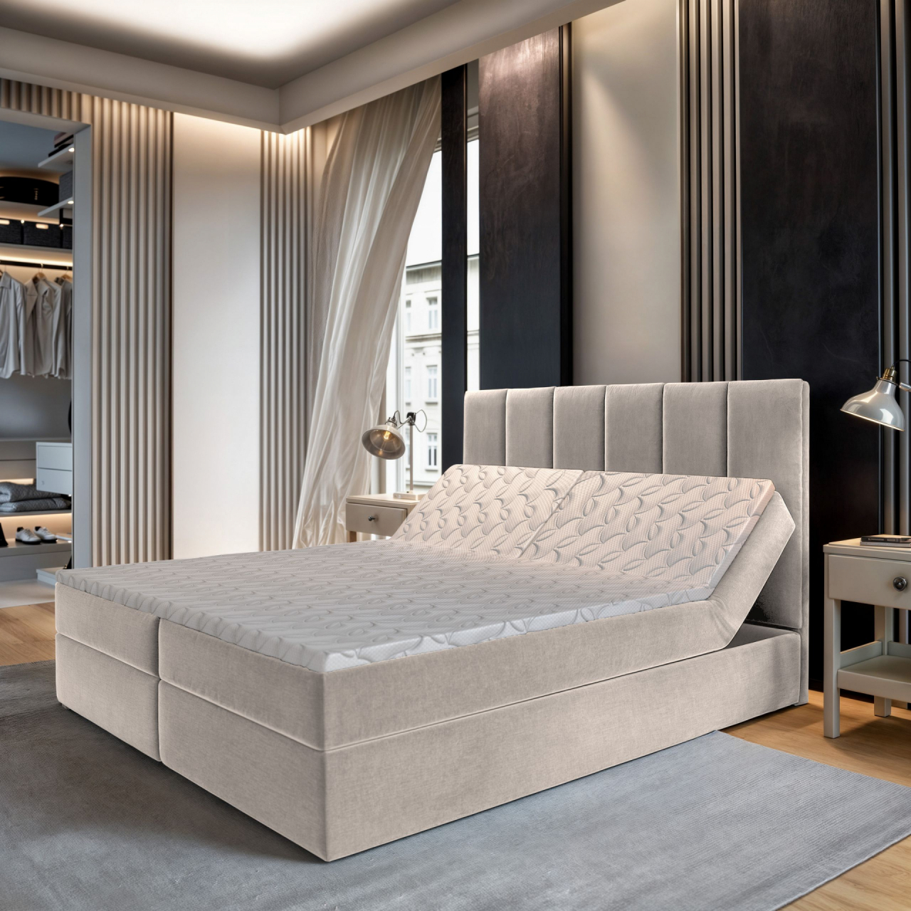 Akciós Barino boxspring ágy +ajándék fedőmatrac +ingyenes kiszállítás RR   