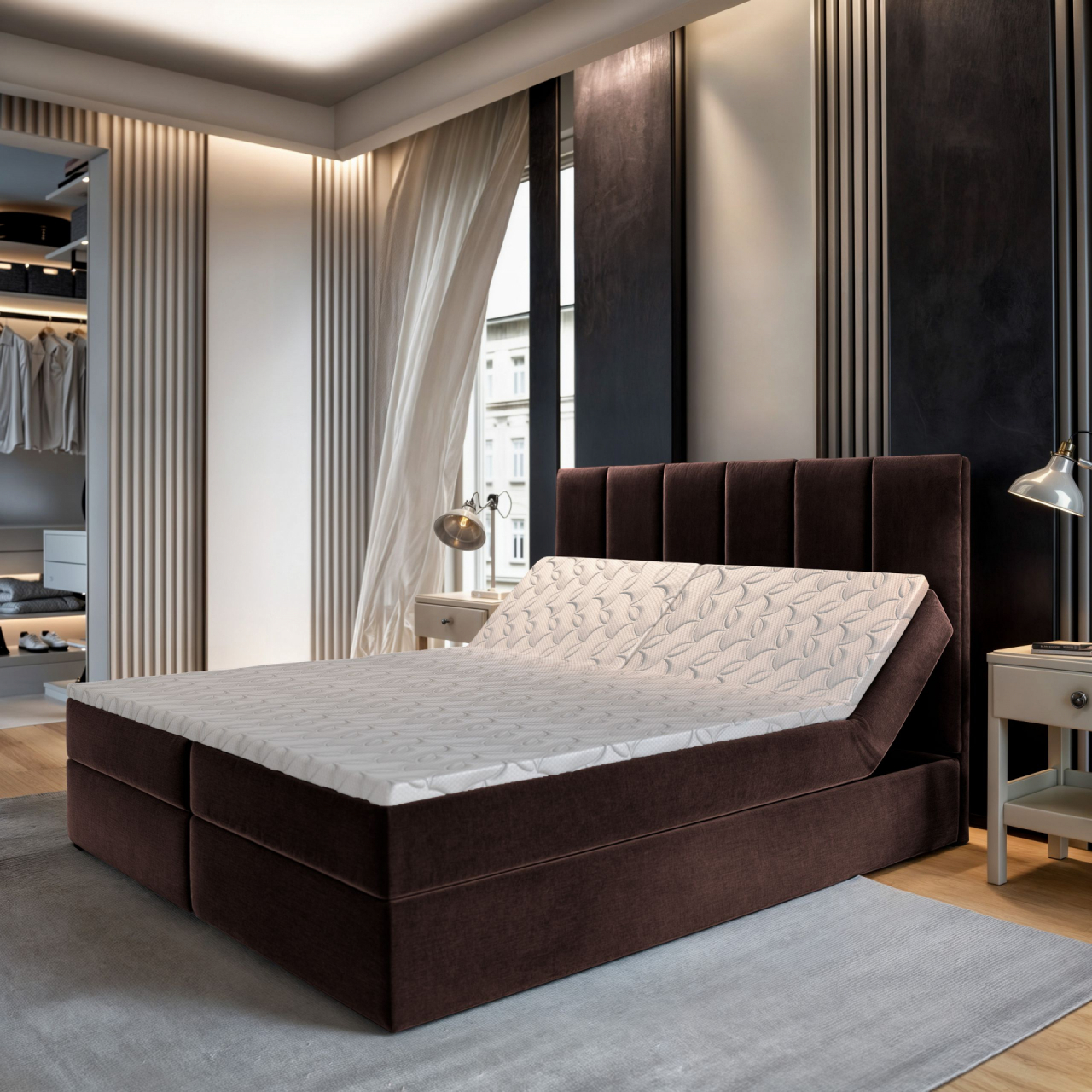 Akciós Barino boxspring ágy +ajándék fedőmatrac +ingyenes kiszállítás RR   