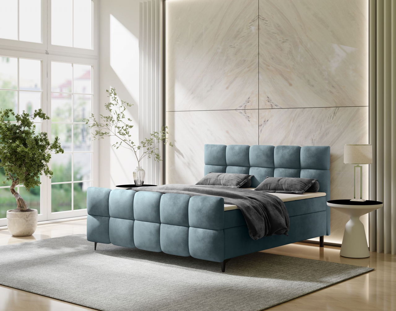 Akciós Lisa boxspring ágy +ajándék fedőmatrac +ingyenes kiszállítás