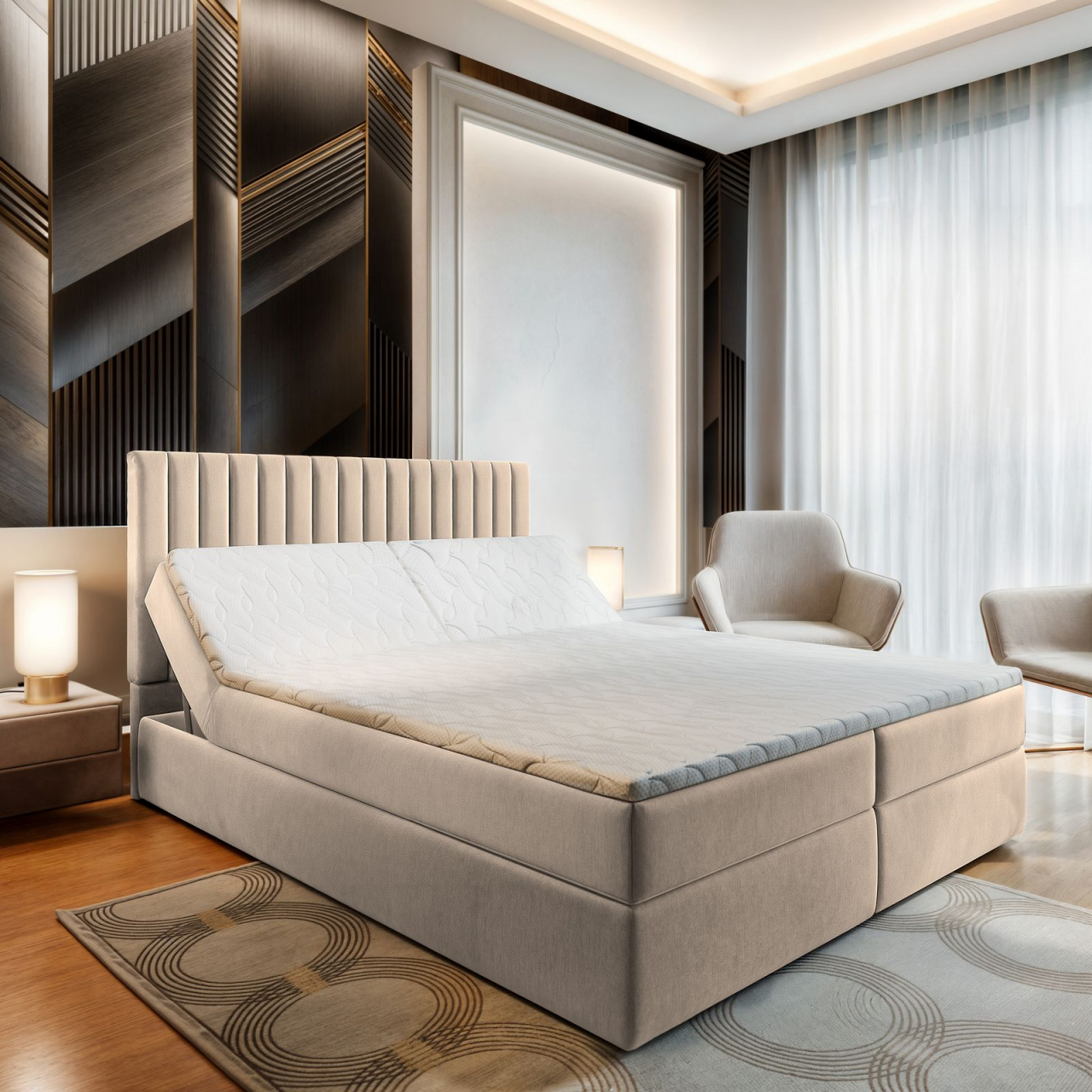 Akciós Murlo boxspring ágy +ajándék fedőmatrac +ingyenes kiszállítás RR