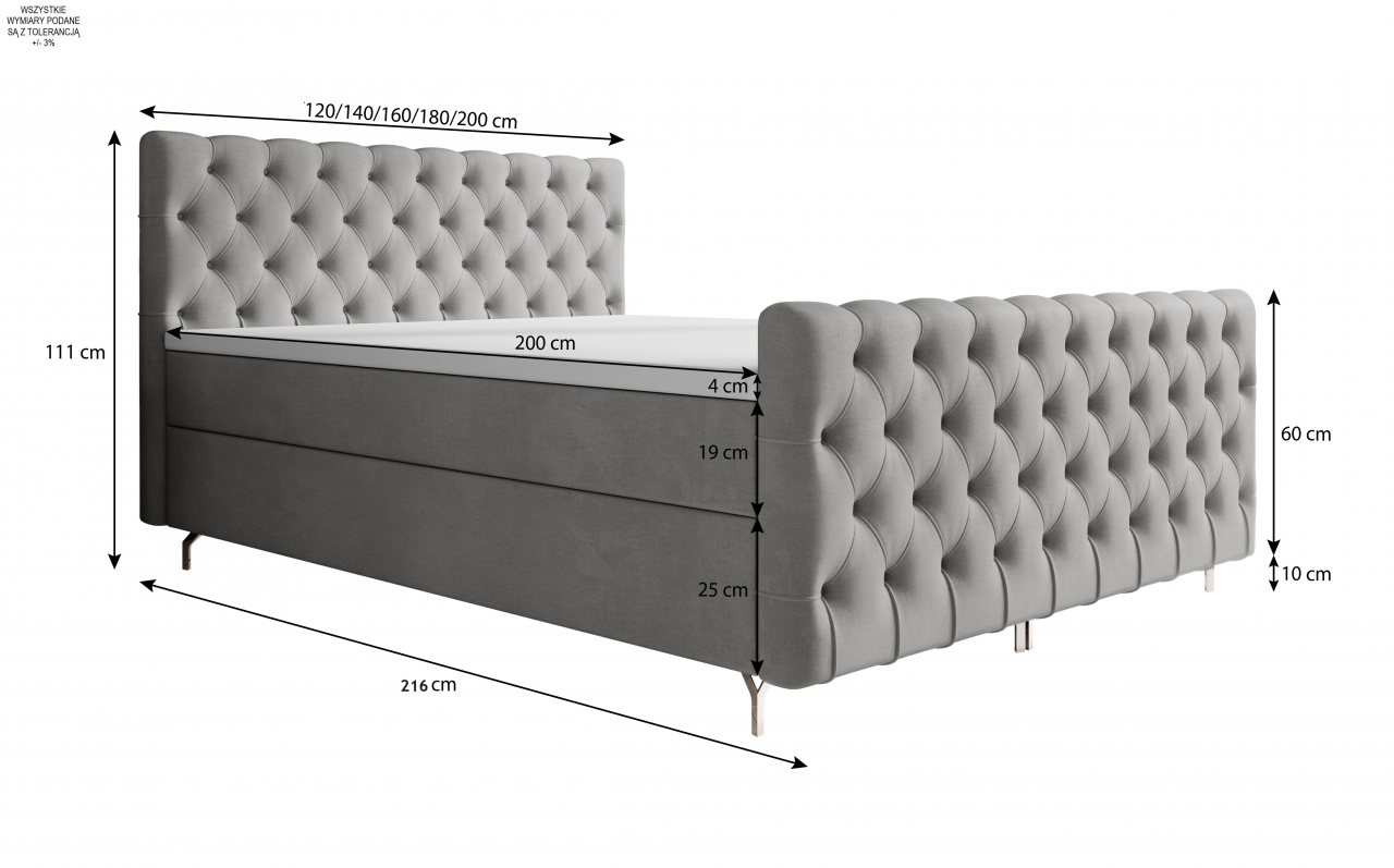 Akciós Chester PLUS boxspring ágy +ajándék fedőmatrac +ingyenes kiszállítás