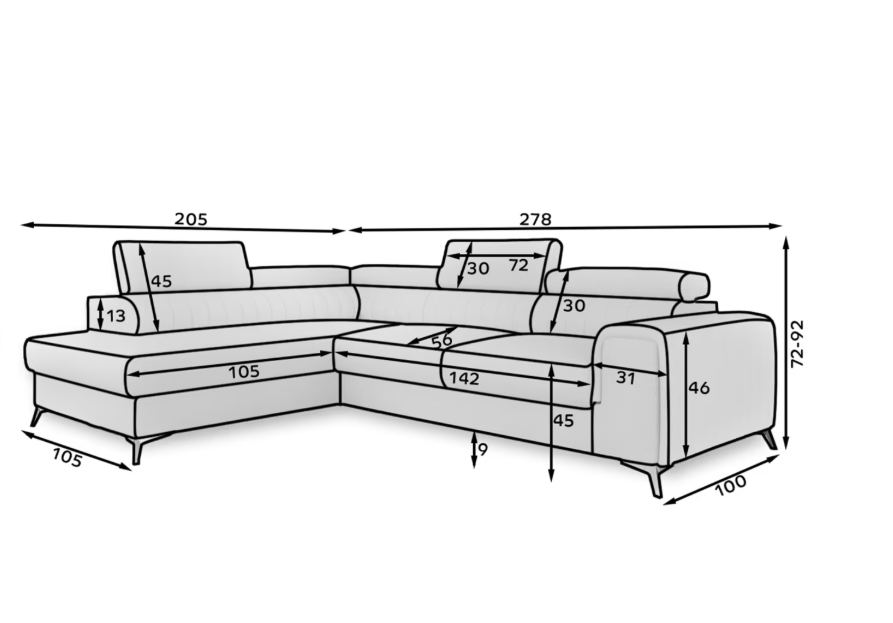 Akciós Laurence sarokkanapé +ingyenes kiszállítás