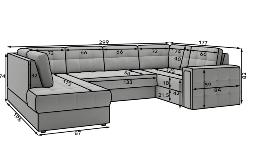 Akciós Blewett U sarokkanapé +ingyenes kiszállítás