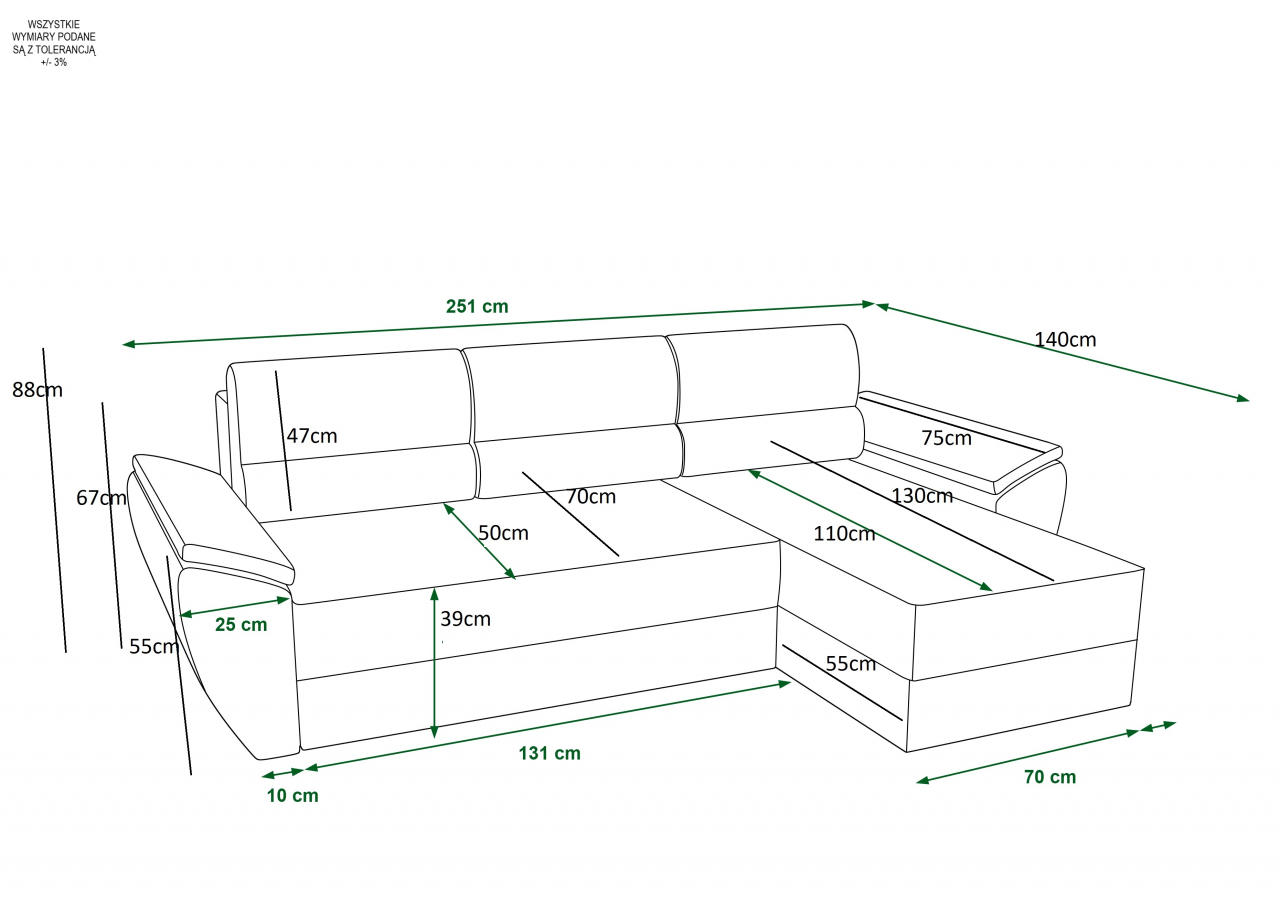 Akicós Zeus L sarokkanapé +ingyenes kiszállítás