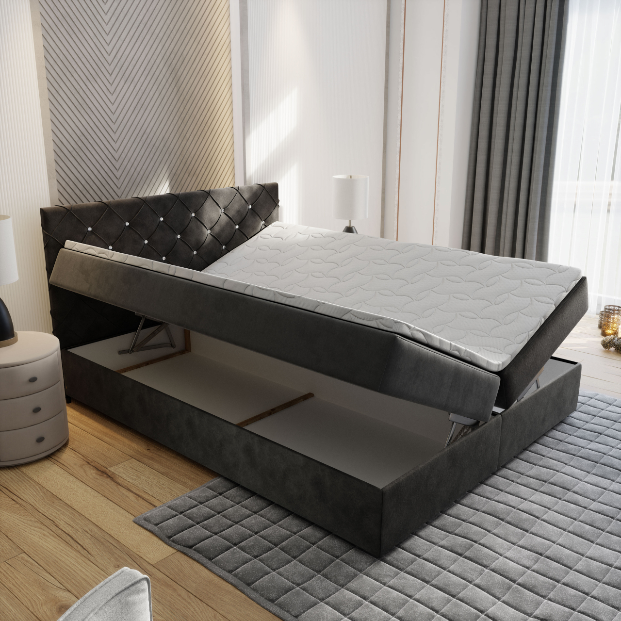 Akciós Riva boxspring ágy +ajándék fedőmatrac +ingyenes kiszállítás RR
