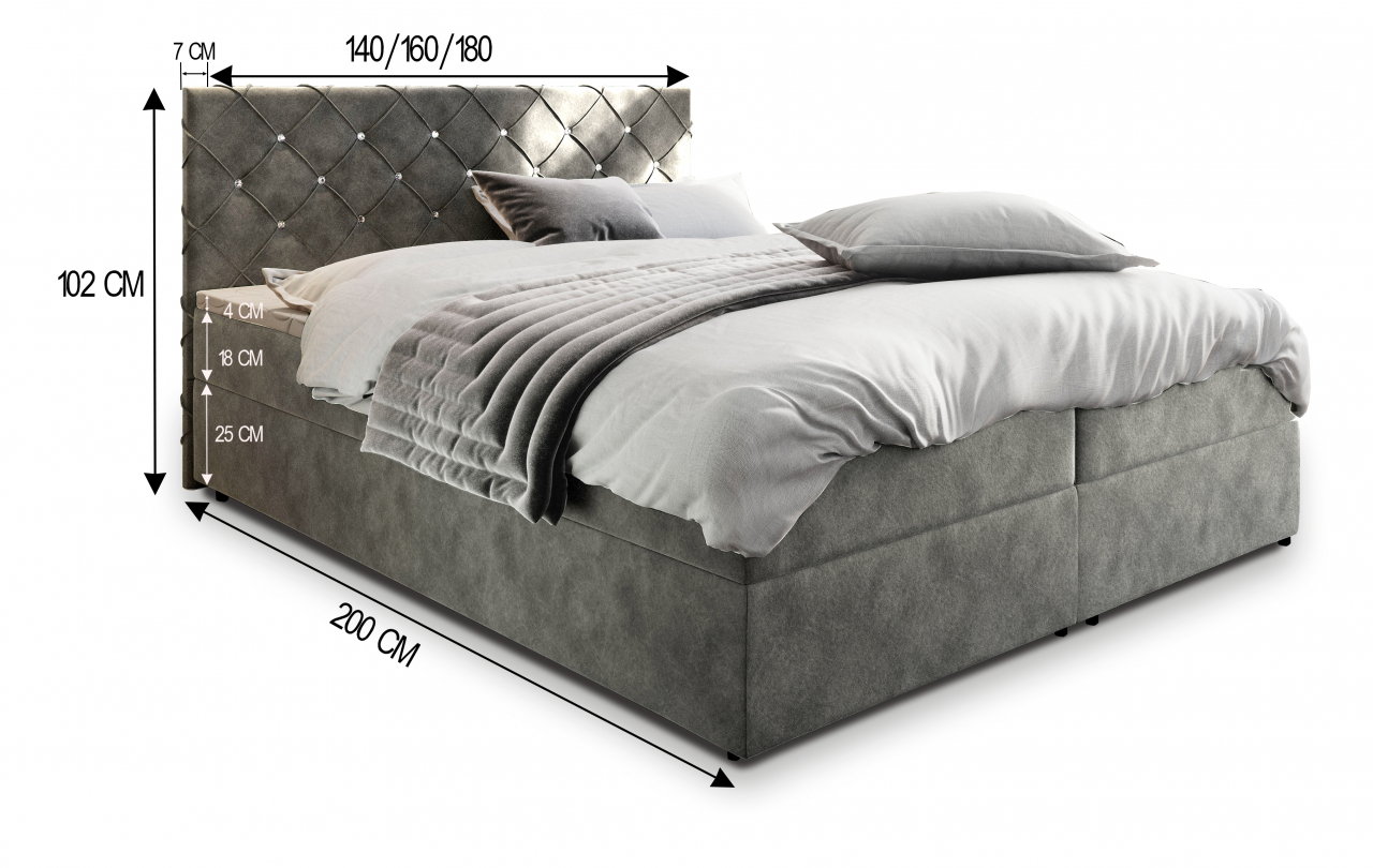 Akciós Riva boxspring ágy +ajándék fedőmatrac +ingyenes kiszállítás RR