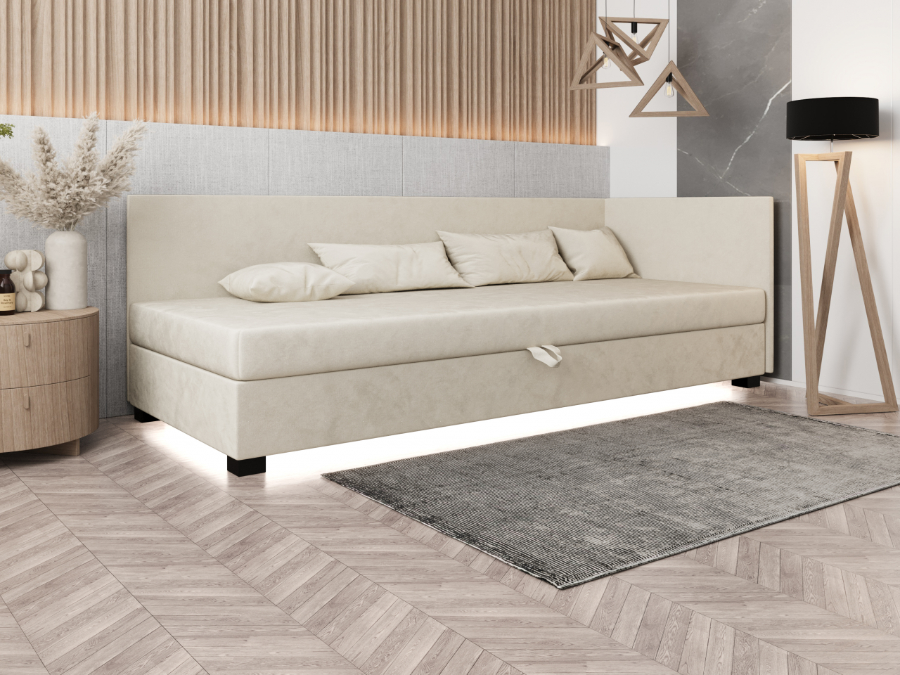 Akciós Tilia Plus saroktámlás heverő +ingyenes kiszállítás