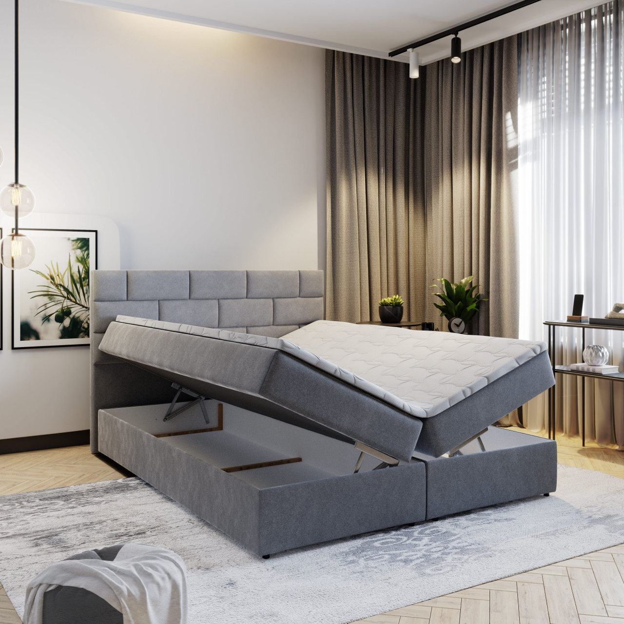 Akciós Kerlo boxspring ágy +ajándék fedőmatrac +ingyenes kiszállítás