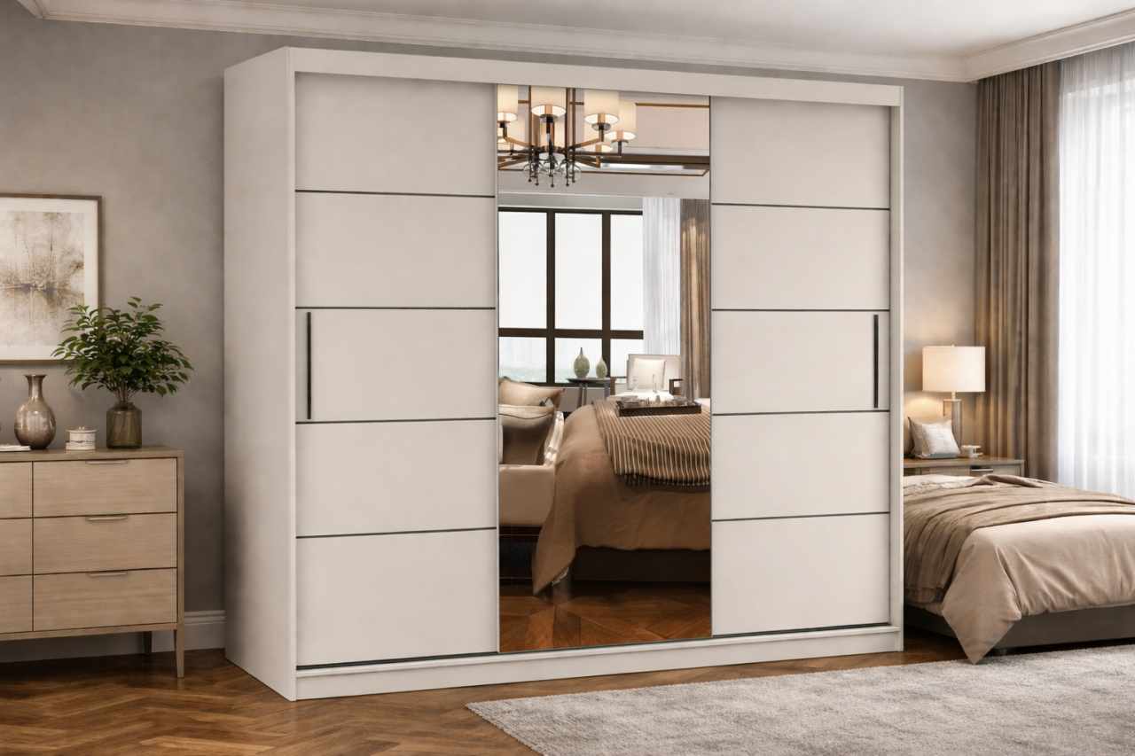 Akciós Alba tükrös gardróbszekrény /Kasmir/ +ingyenes kiszállítás