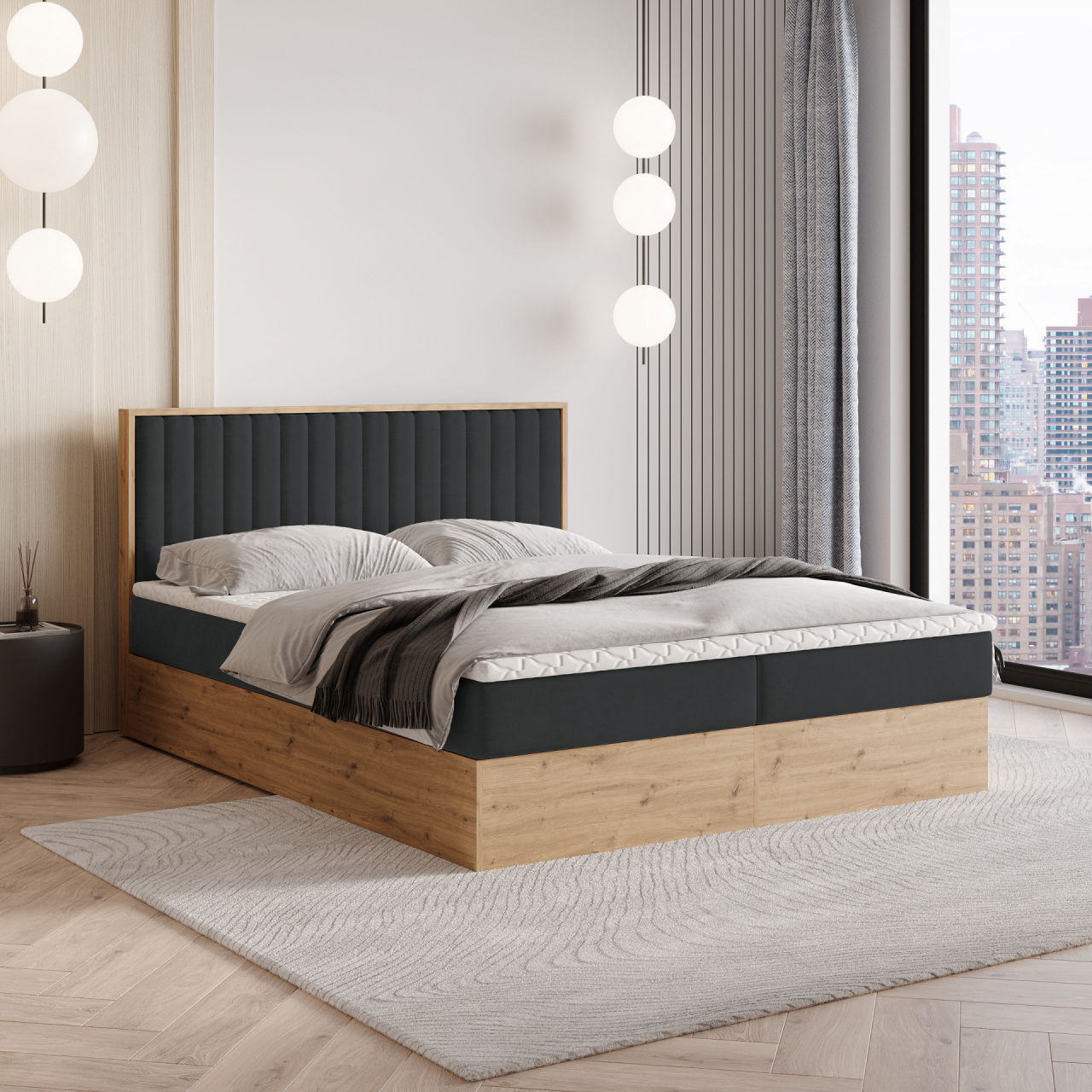 Akciós Vareli boxspring ágy +ajándék fedőmatrac +ingyenes kiszállítás RR