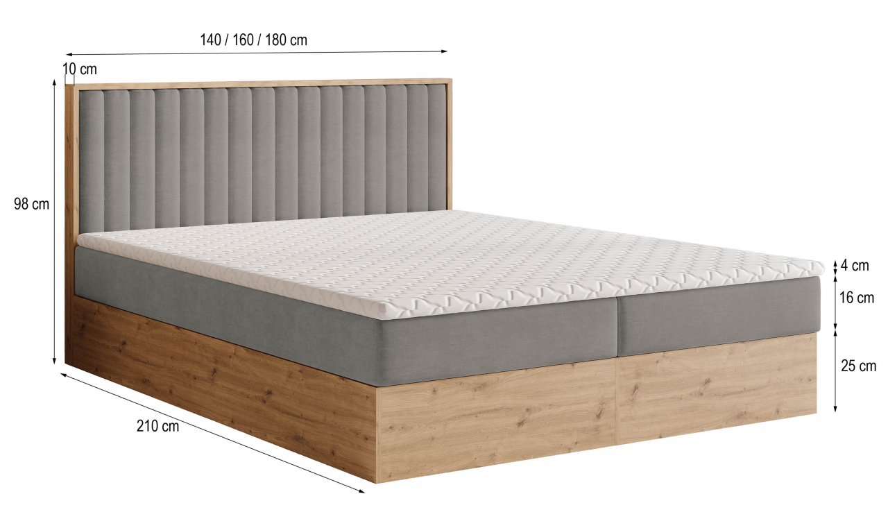 Akciós Vareli boxspring ágy +ajándék fedőmatrac +ingyenes kiszállítás RR