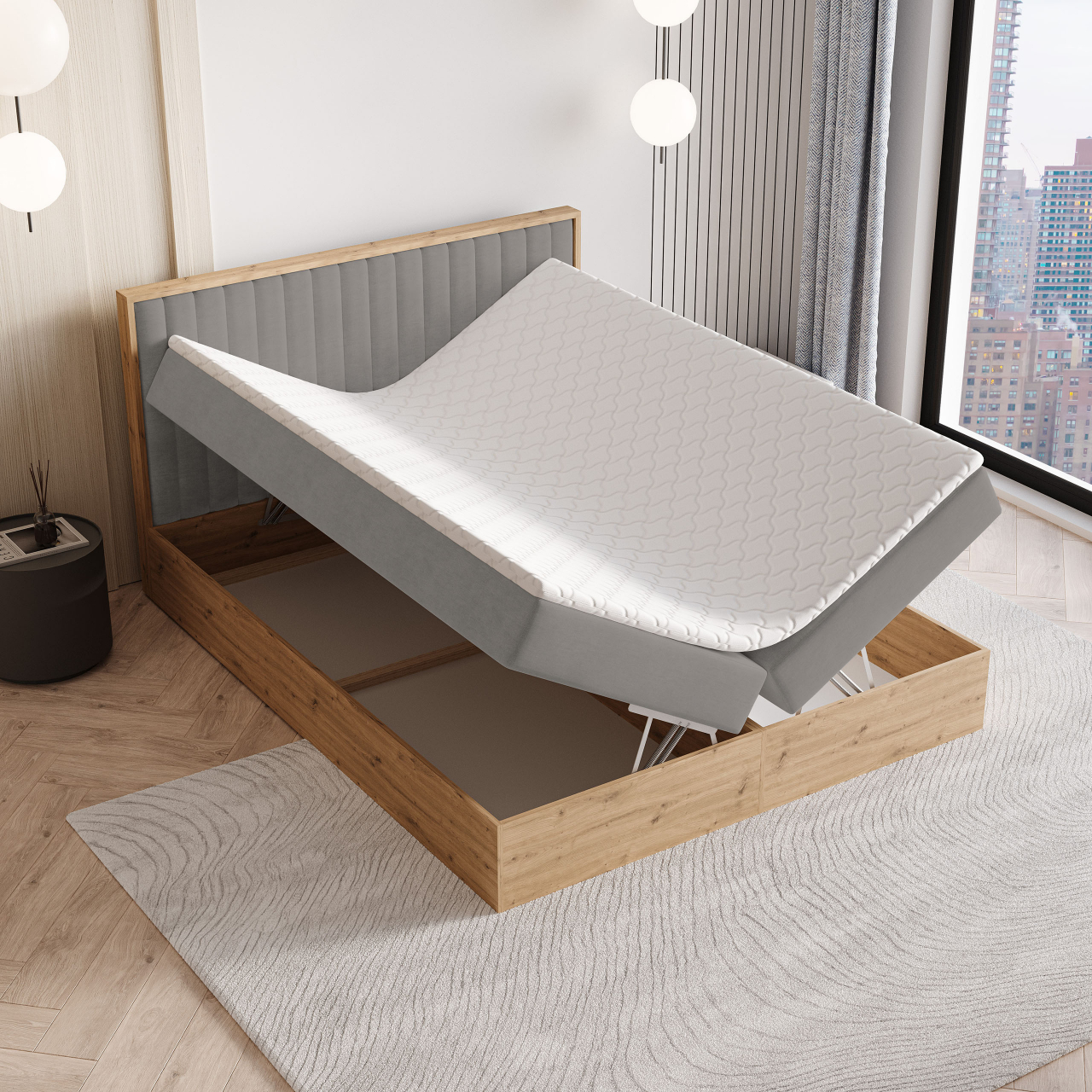 Akciós Vareli boxspring ágy +ajándék fedőmatrac +ingyenes kiszállítás RR