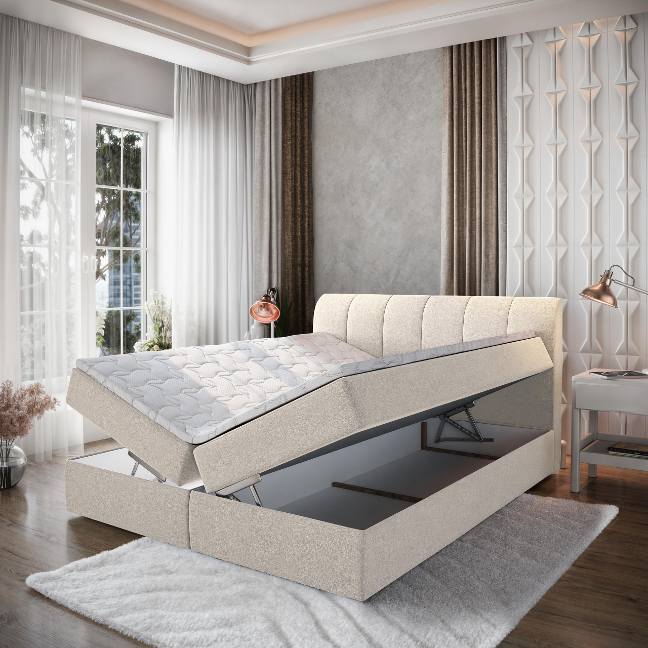 Akciós Cevano boxspring ágy +ajándék fedőmatrac +ingyenes kiszállítás RR