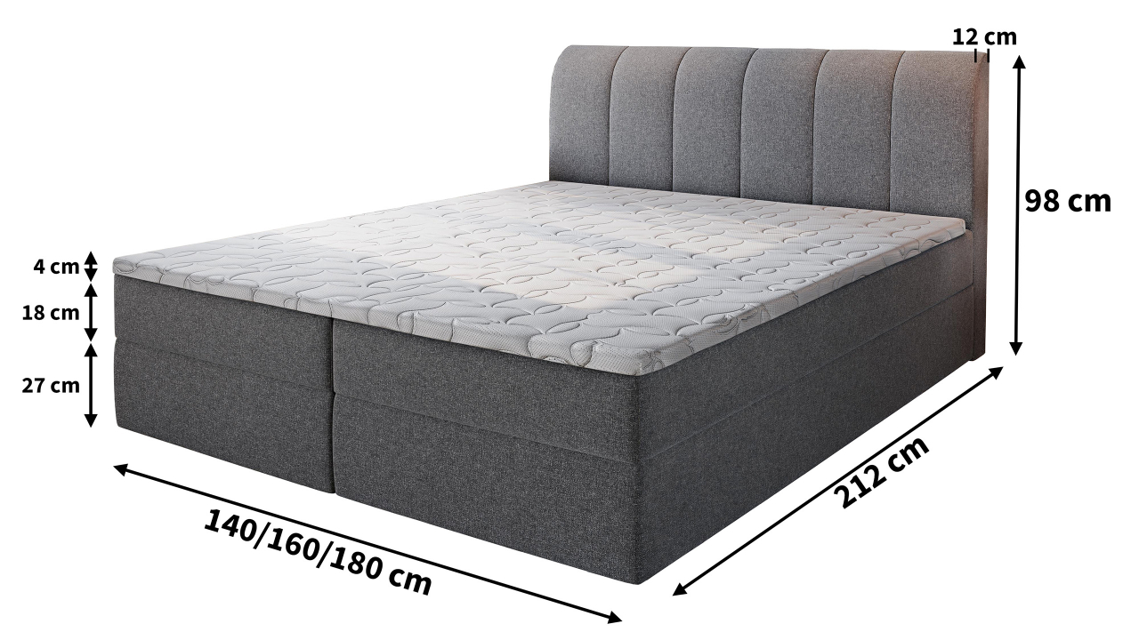 Akciós Cevano boxspring ágy +ajándék fedőmatrac +ingyenes kiszállítás RR