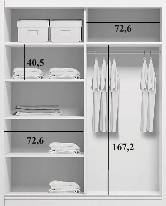 Akciós Veronika (A4) 150 cm gardróbszekrény +ingyenes kiszállítás