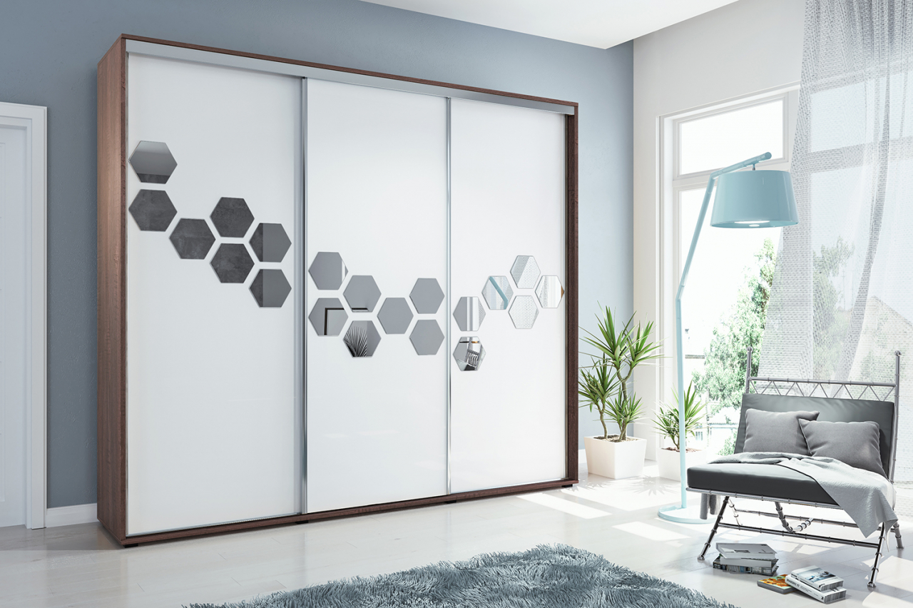 Akciós Almeria (A23) 250 cm gardróbszekrény +ingyenes kiszállítás