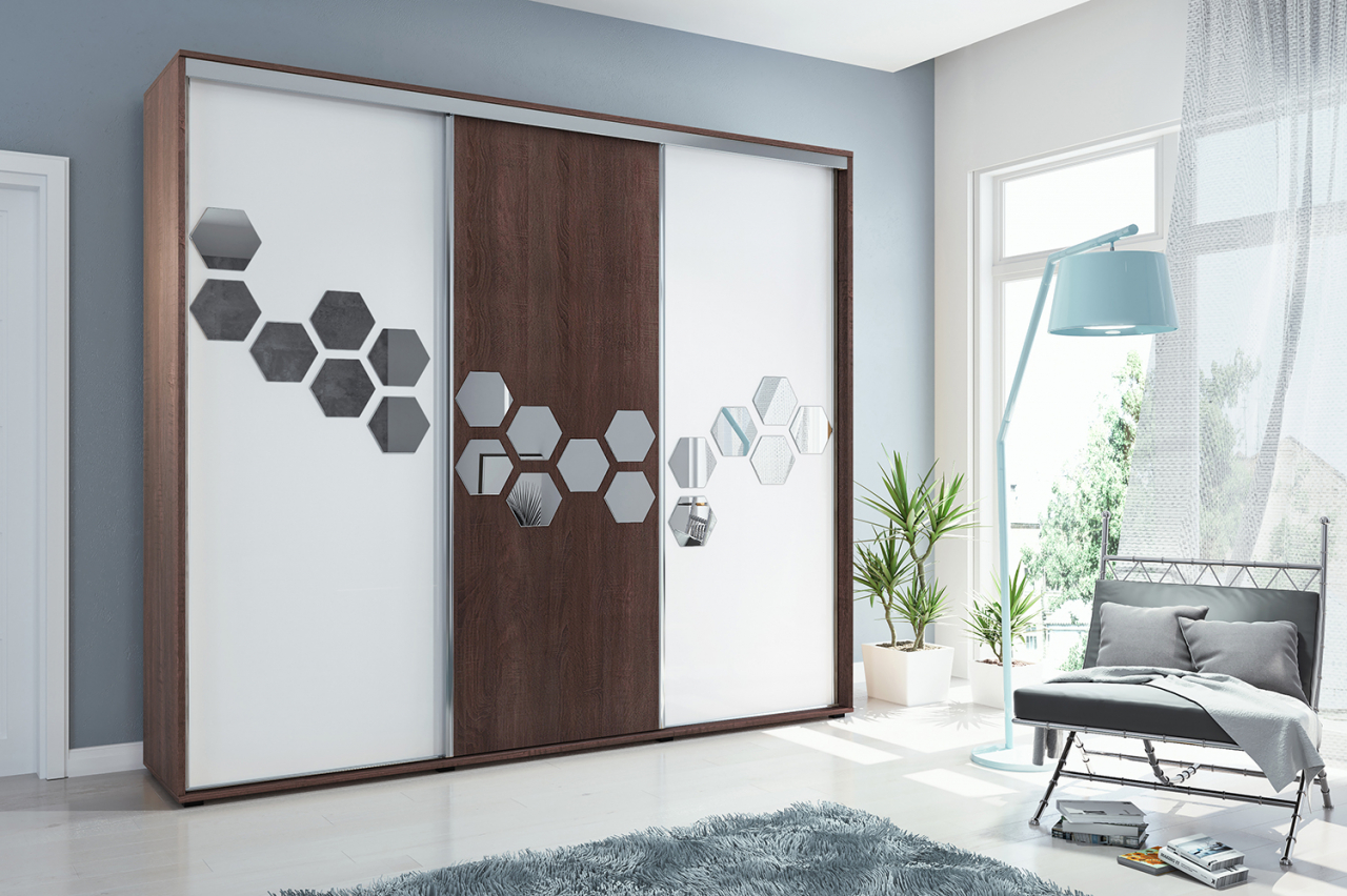 Akciós Almeria (A23) 250 cm gardróbszekrény +ingyenes kiszállítás