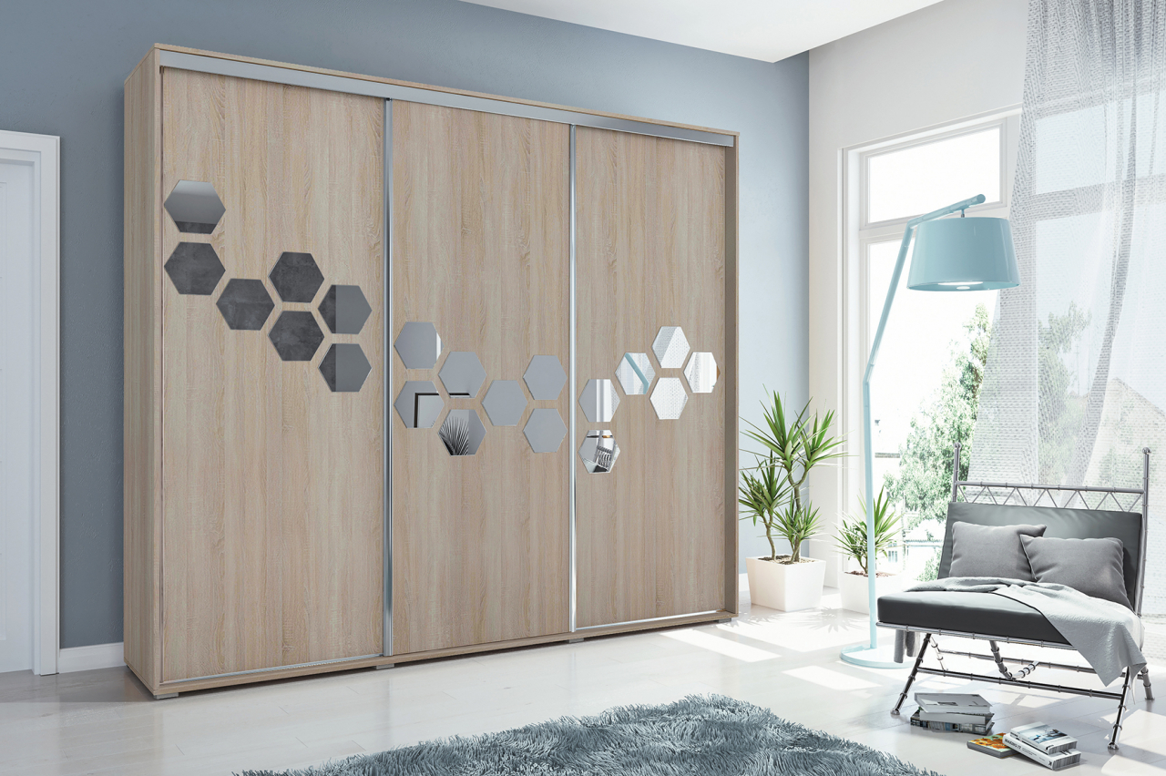 Akciós Almeria (A23) 250 cm gardróbszekrény +ingyenes kiszállítás