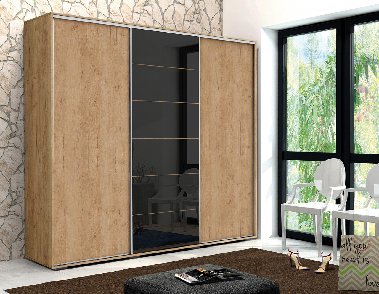 Akciós Virginia (A28) 250 cm gardróbszekrény +ingyenes kiszállítás