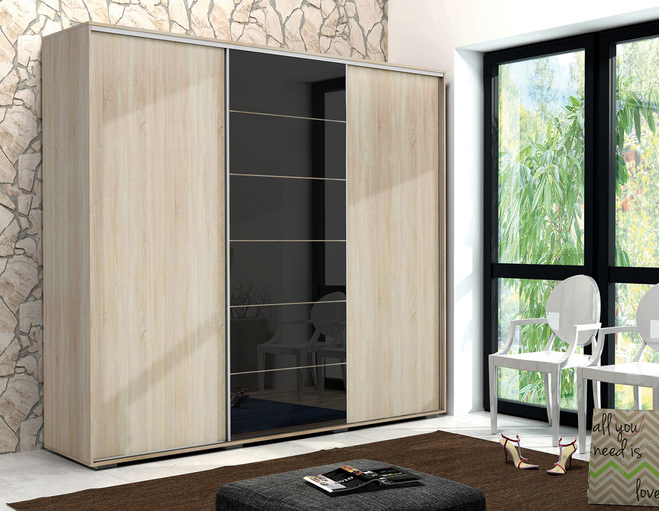 Akciós Virginia (A28) 250 cm gardróbszekrény +ingyenes kiszállítás