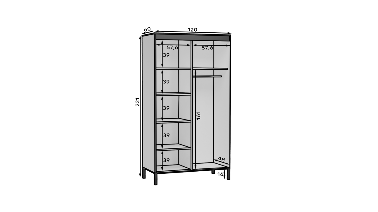 Bell-M 120 cm gardróbszekrény +ingyenes kiszállítás RR