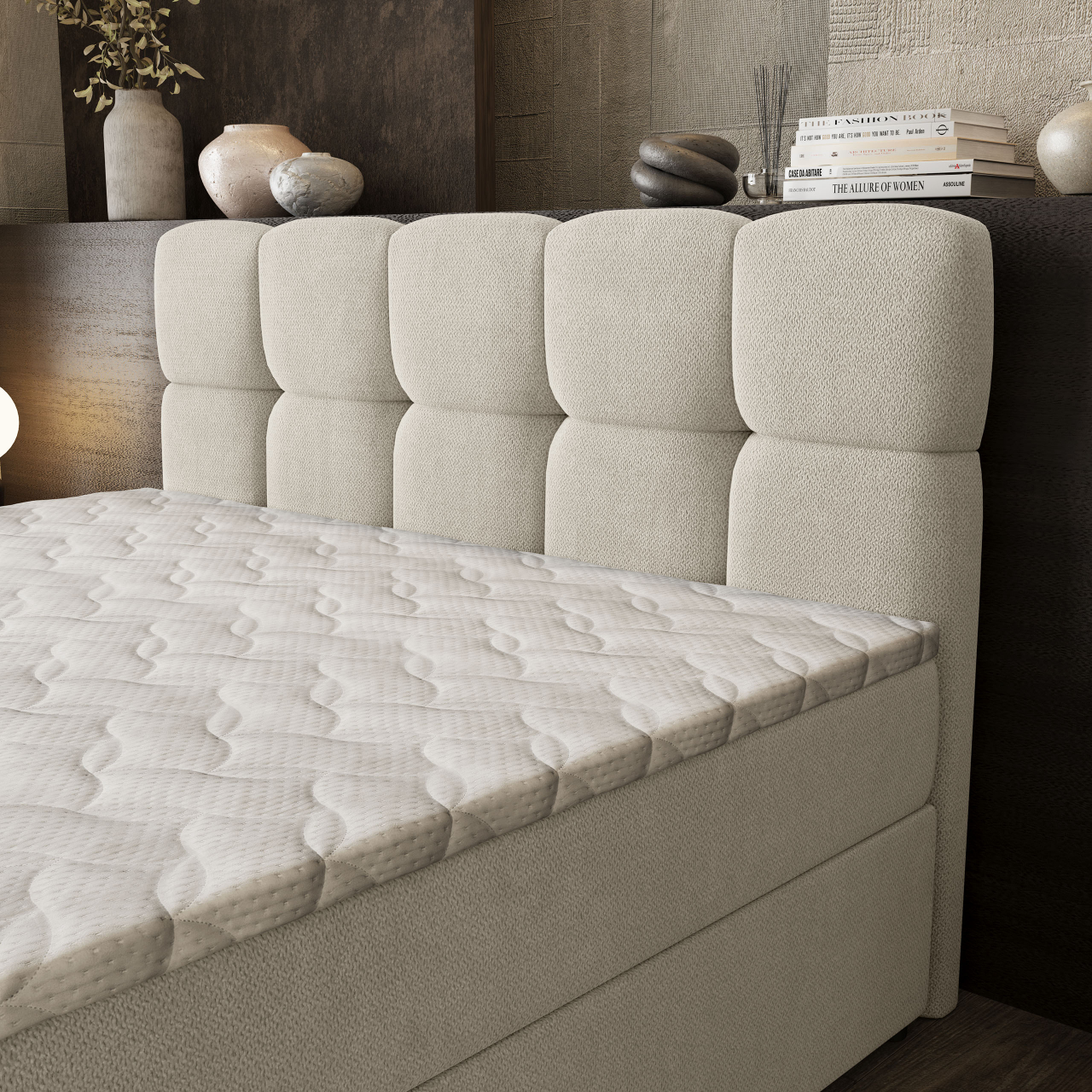 Akcós Brume boxspring ágy +ajándék fedőmatrac +ingyenes kiszállítás