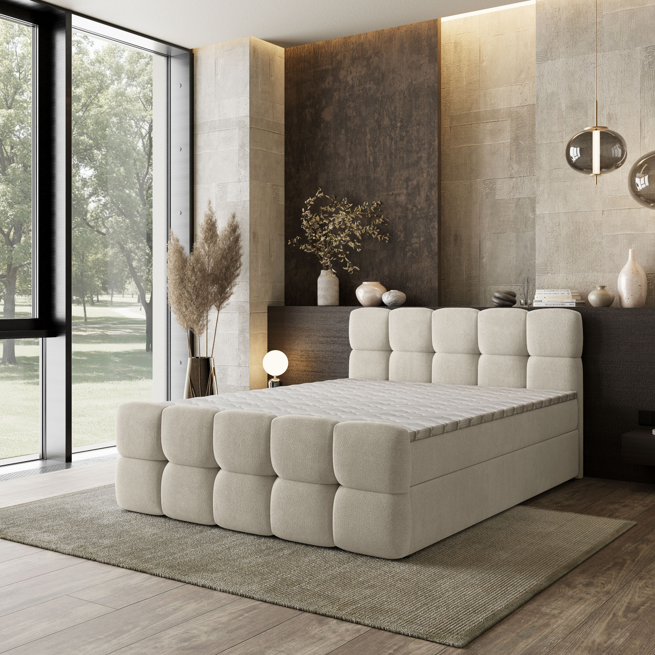 Akcós Brume boxspring ágy +ajándék fedőmatrac +ingyenes kiszállítás