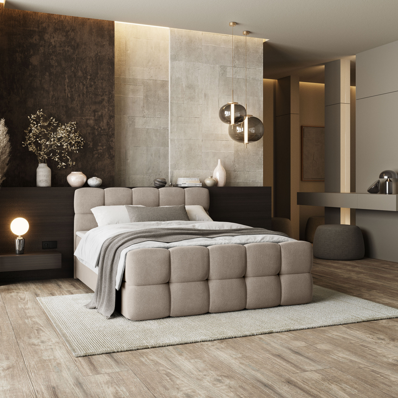 Akcós Brume boxspring ágy +ajándék fedőmatrac +ingyenes kiszállítás