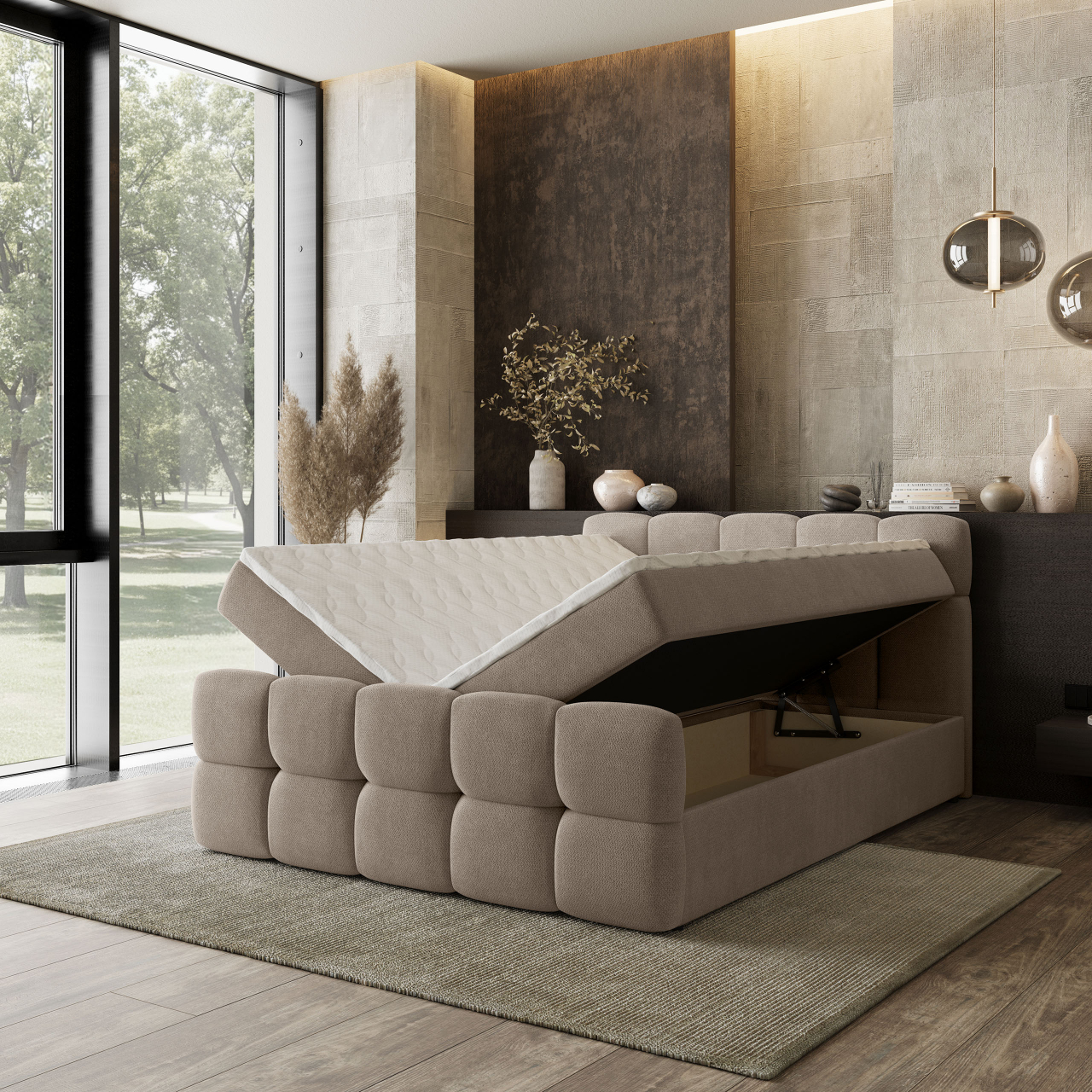 Akcós Brume boxspring ágy +ajándék fedőmatrac +ingyenes kiszállítás