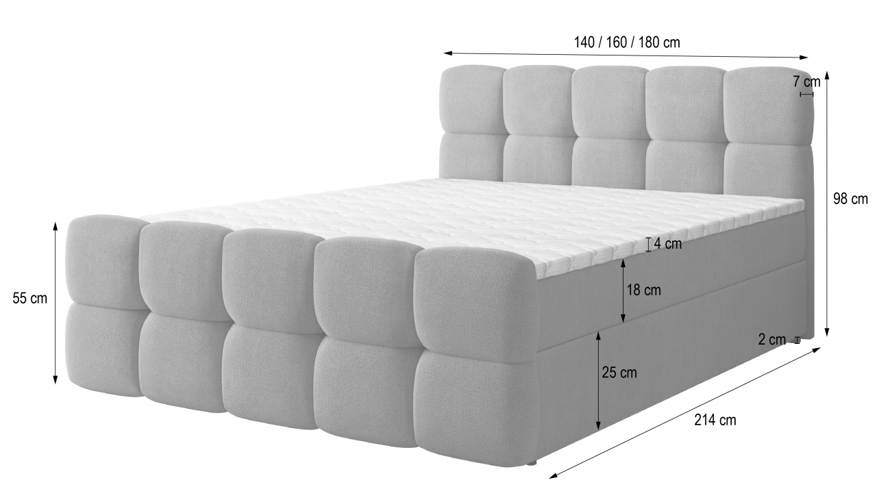 Akcós Brume boxspring ágy +ajándék fedőmatrac +ingyenes kiszállítás