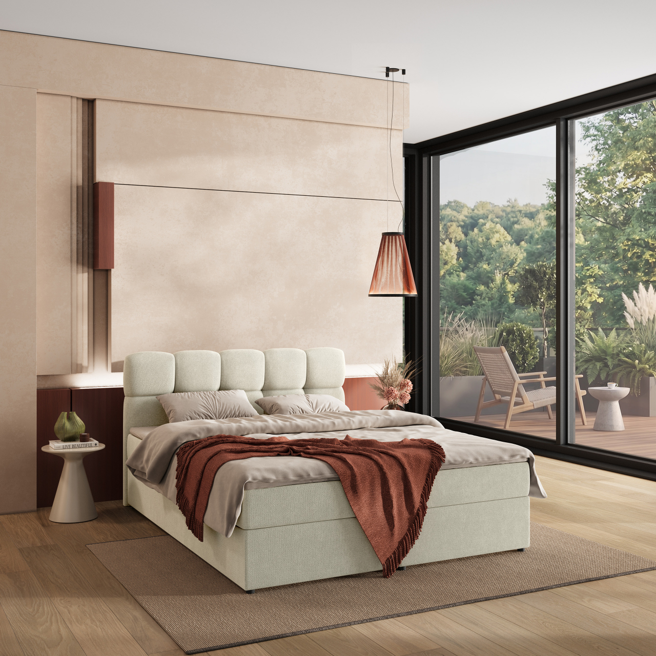 Akciós Meru boxspring ágy +ajándék fedőmatrac +ingyenes kiszállítás