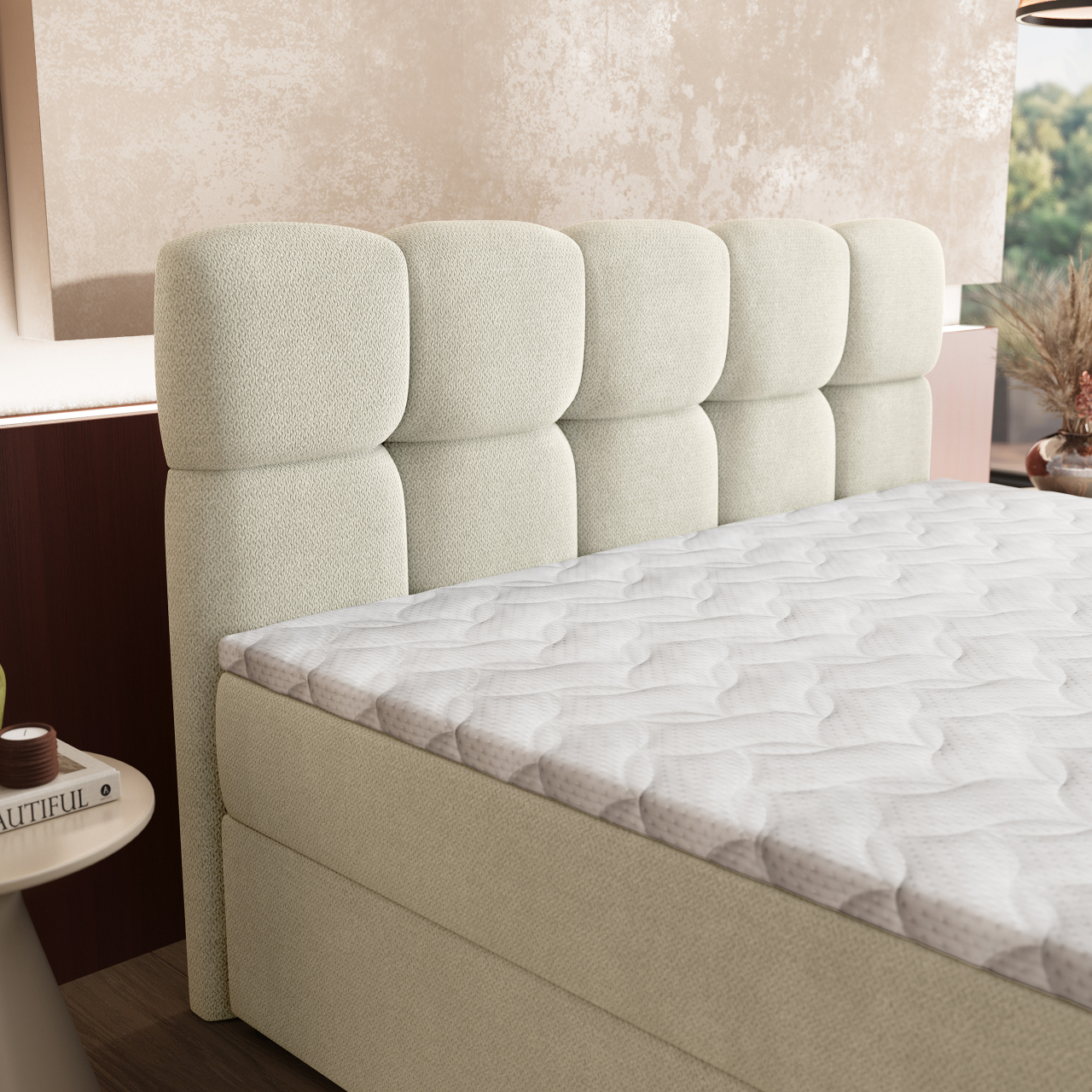 Akciós Meru boxspring ágy +ajándék fedőmatrac +ingyenes kiszállítás