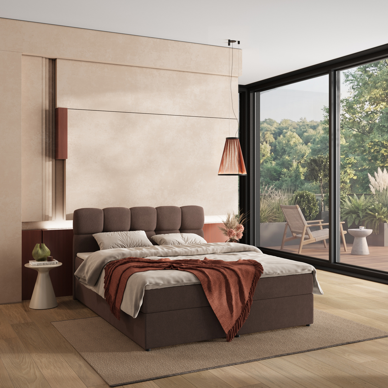 Akciós Meru boxspring ágy +ajándék fedőmatrac +ingyenes kiszállítás
