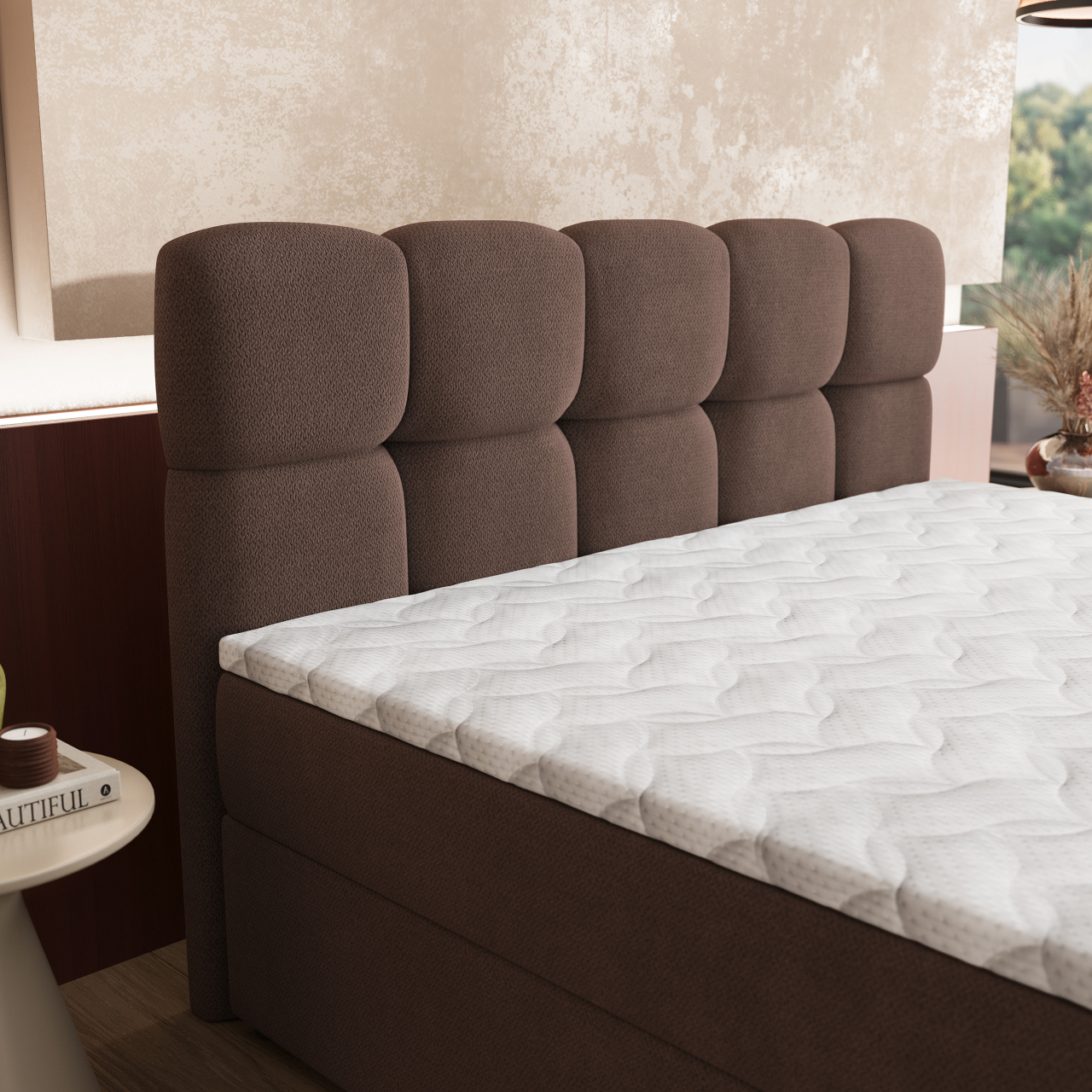 Akciós Meru boxspring ágy +ajándék fedőmatrac +ingyenes kiszállítás