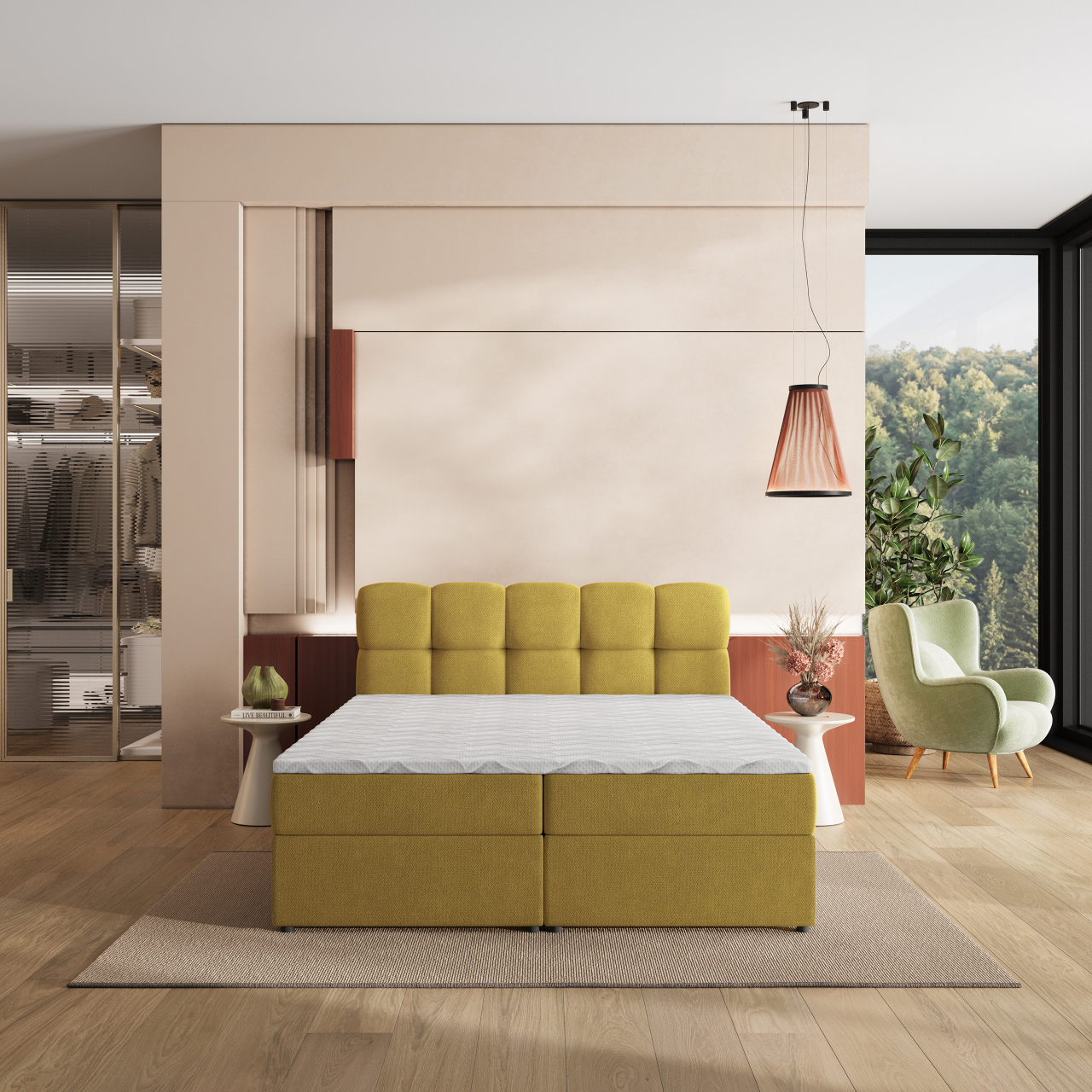 Akciós Meru boxspring ágy +ajándék fedőmatrac +ingyenes kiszállítás