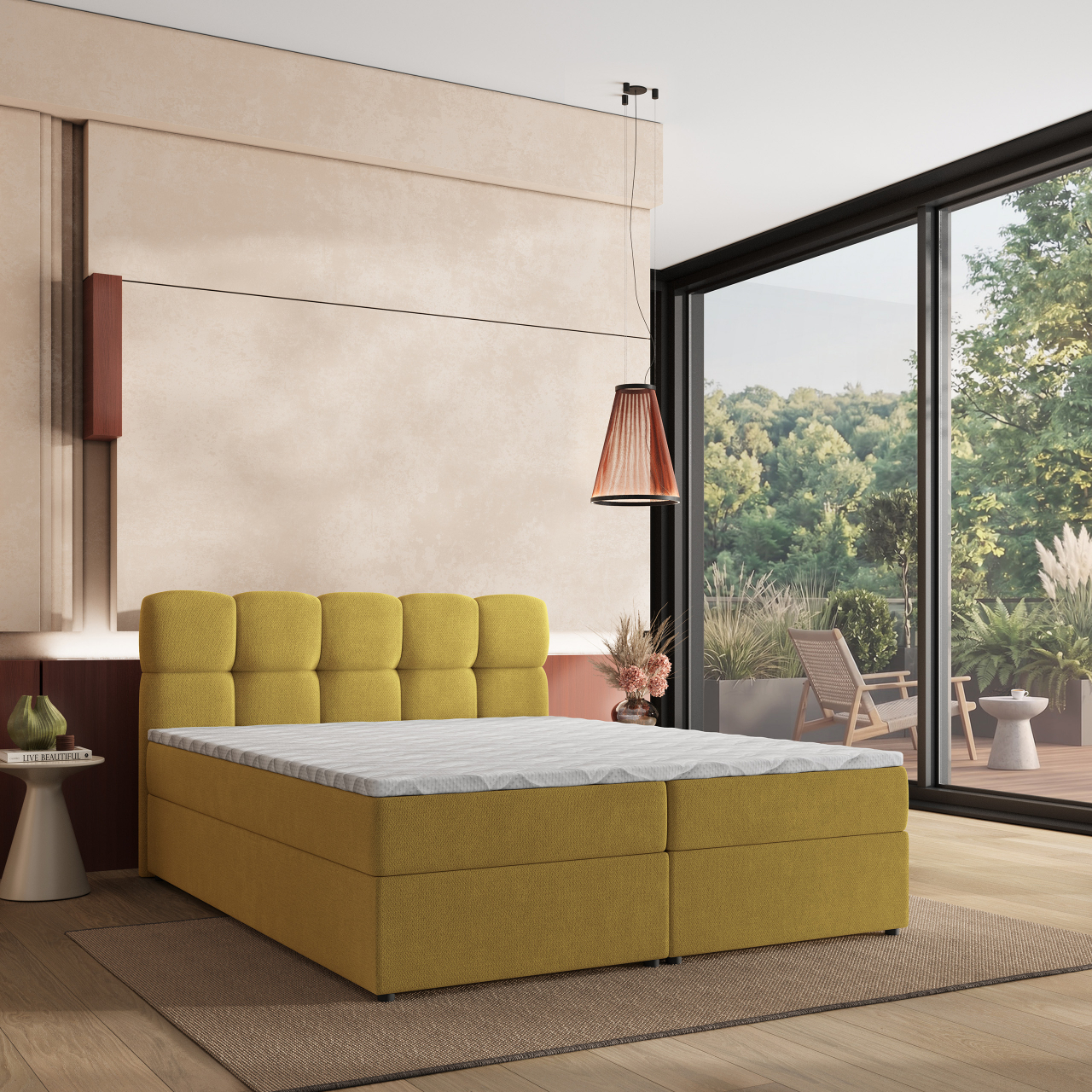 Akciós Meru boxspring ágy +ajándék fedőmatrac +ingyenes kiszállítás