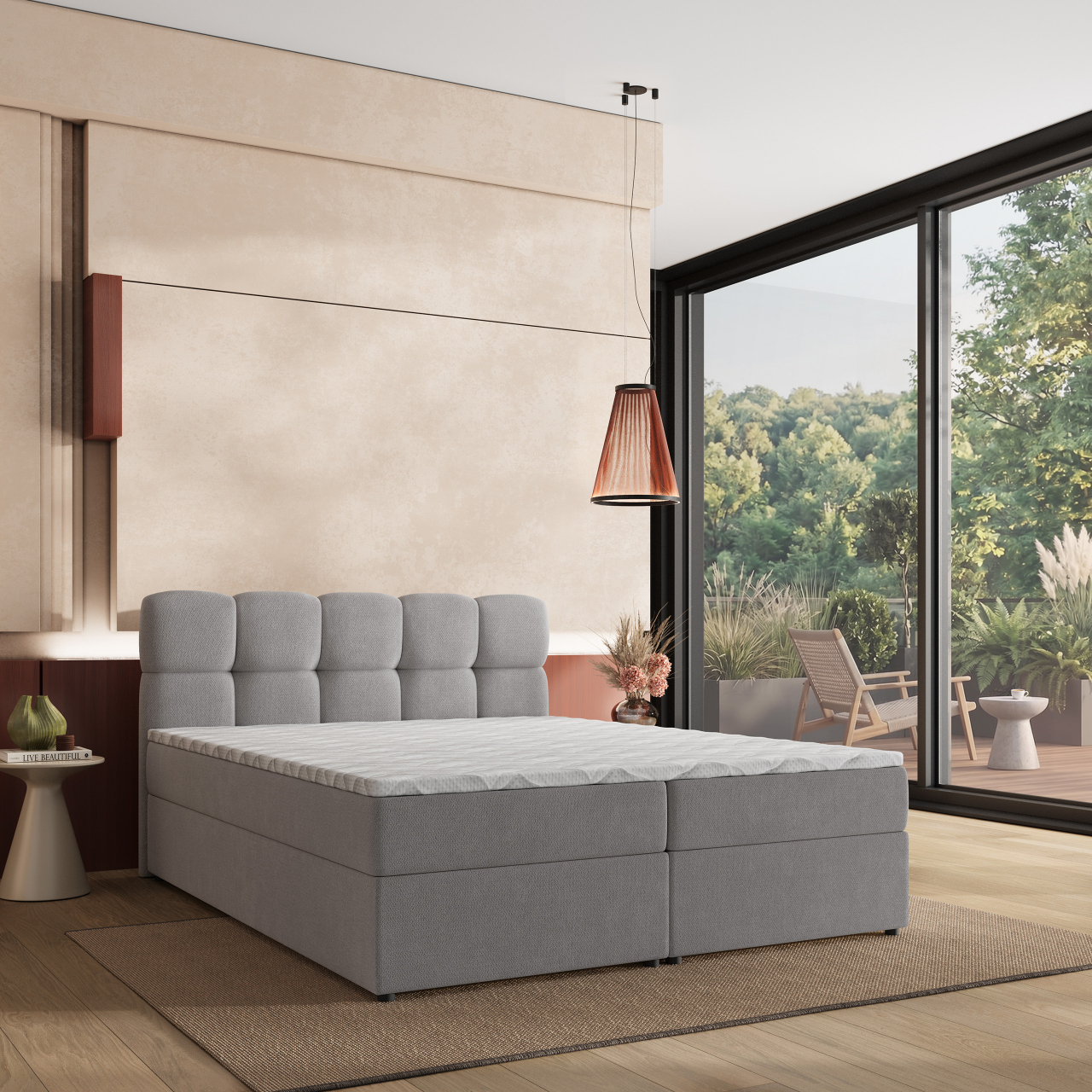 Akciós Meru boxspring ágy +ajándék fedőmatrac +ingyenes kiszállítás