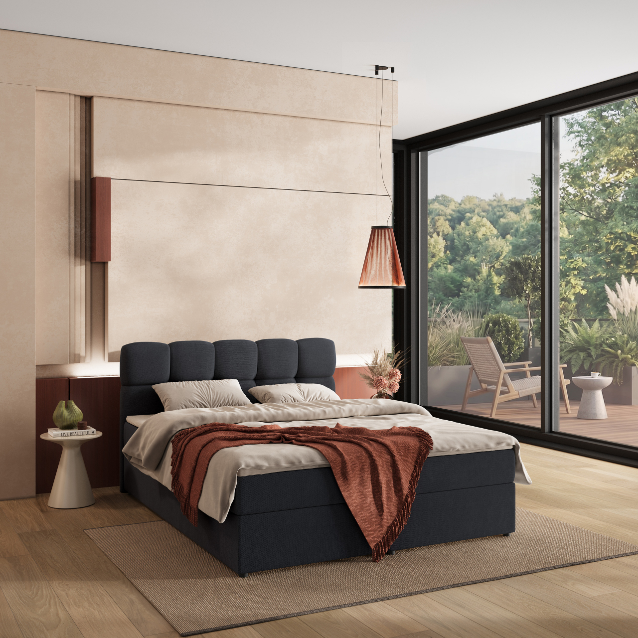 Akciós Meru boxspring ágy +ajándék fedőmatrac +ingyenes kiszállítás