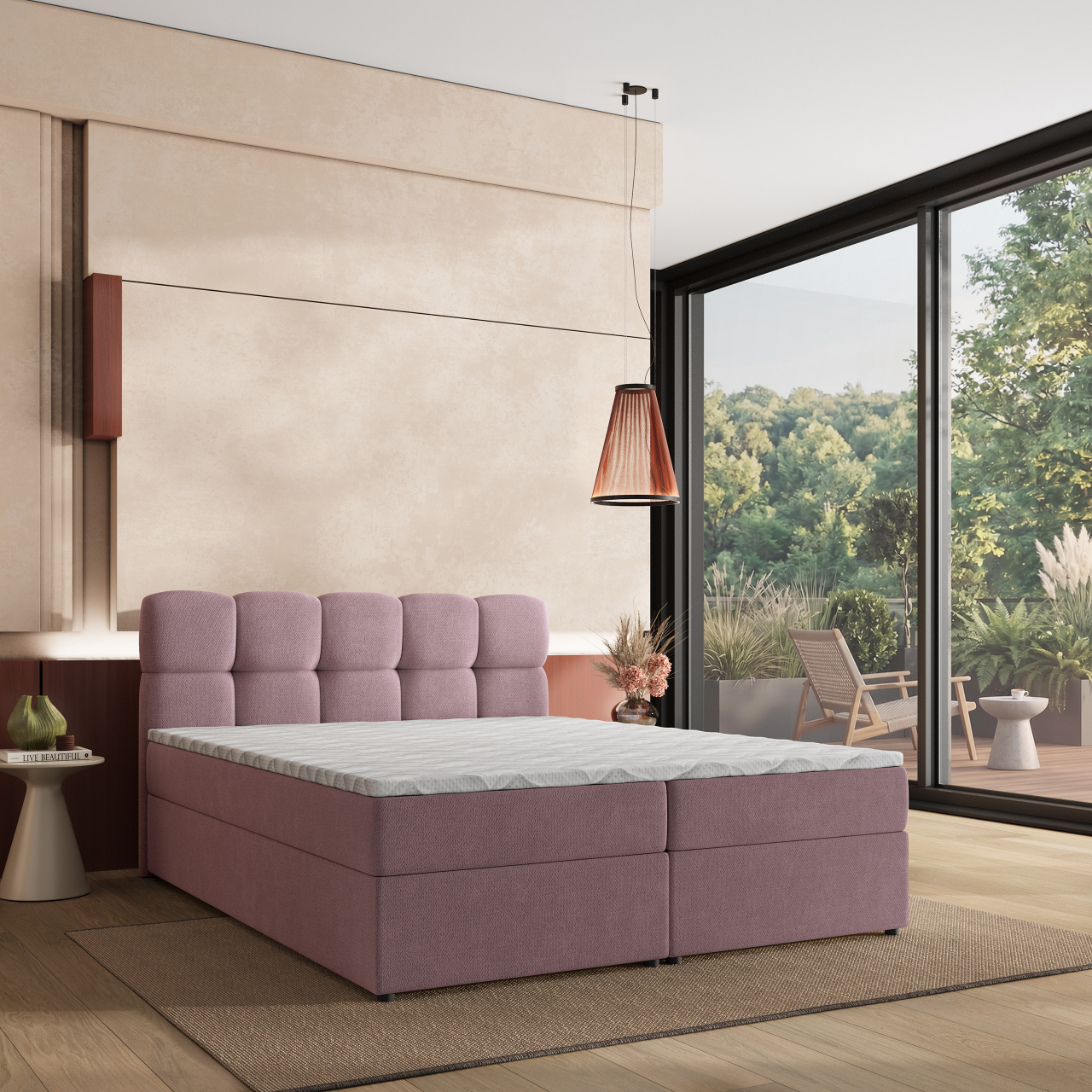 Akciós Meru boxspring ágy +ajándék fedőmatrac +ingyenes kiszállítás