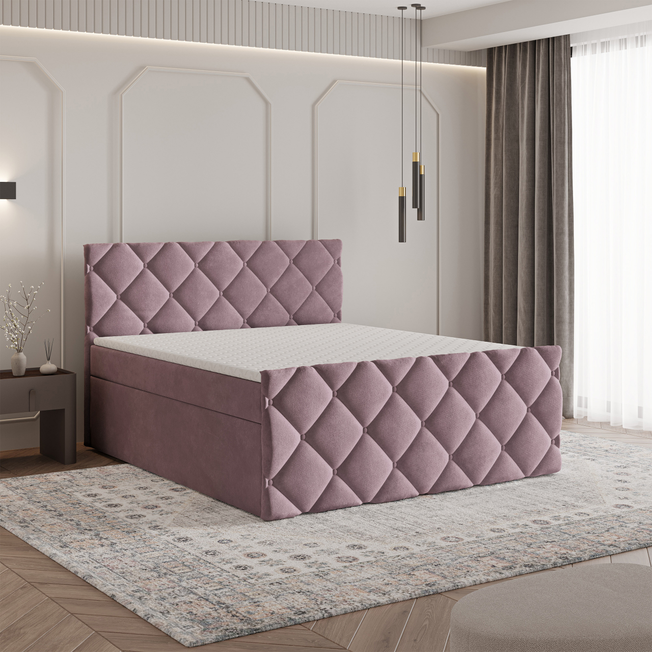  Akciós Rovari boxspring ágy +ajándék fedőmatrac +ingyenes kiszállítás