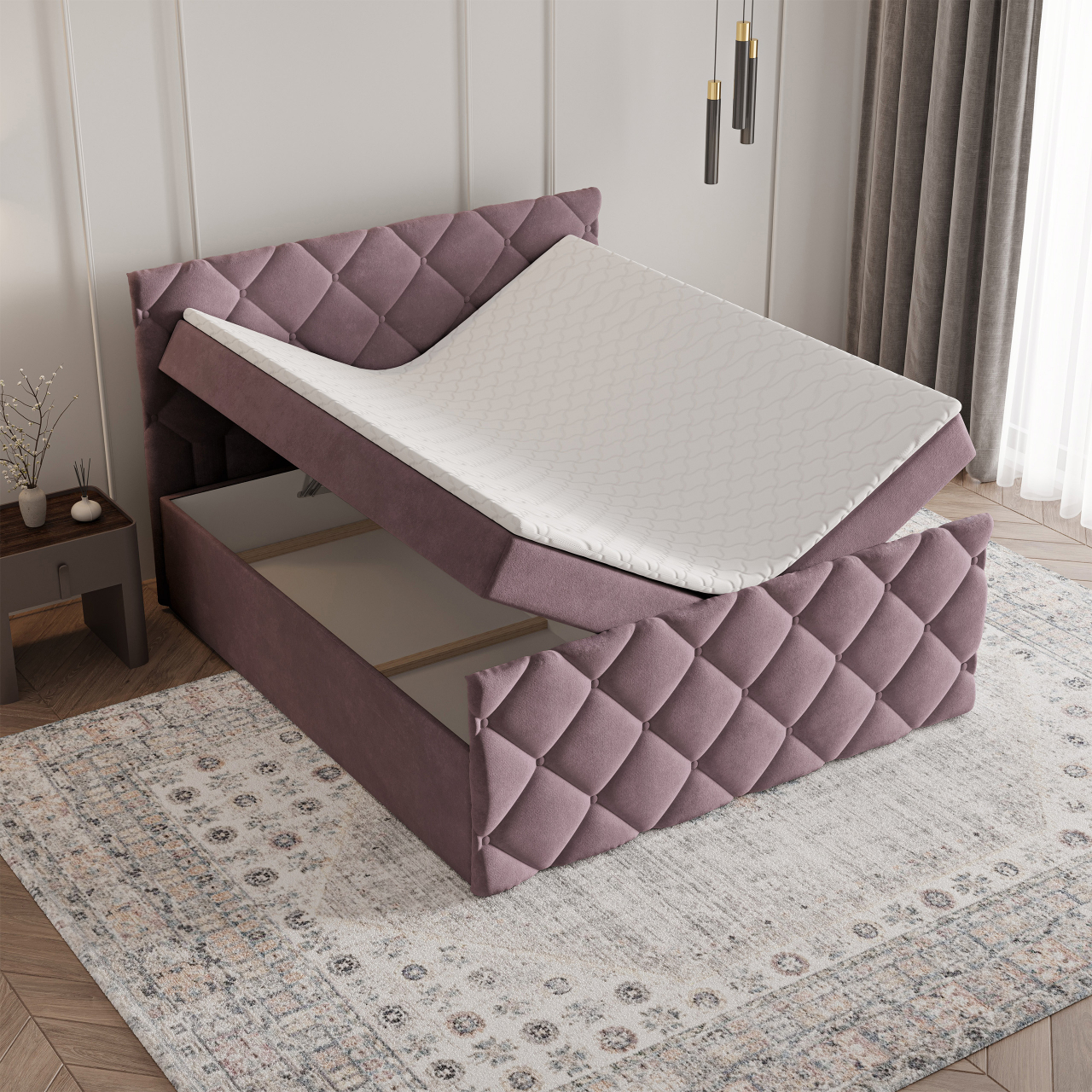  Akciós Rovari boxspring ágy +ajándék fedőmatrac +ingyenes kiszállítás