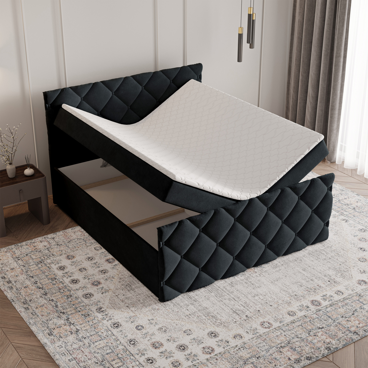  Akciós Rovari boxspring ágy +ajándék fedőmatrac +ingyenes kiszállítás