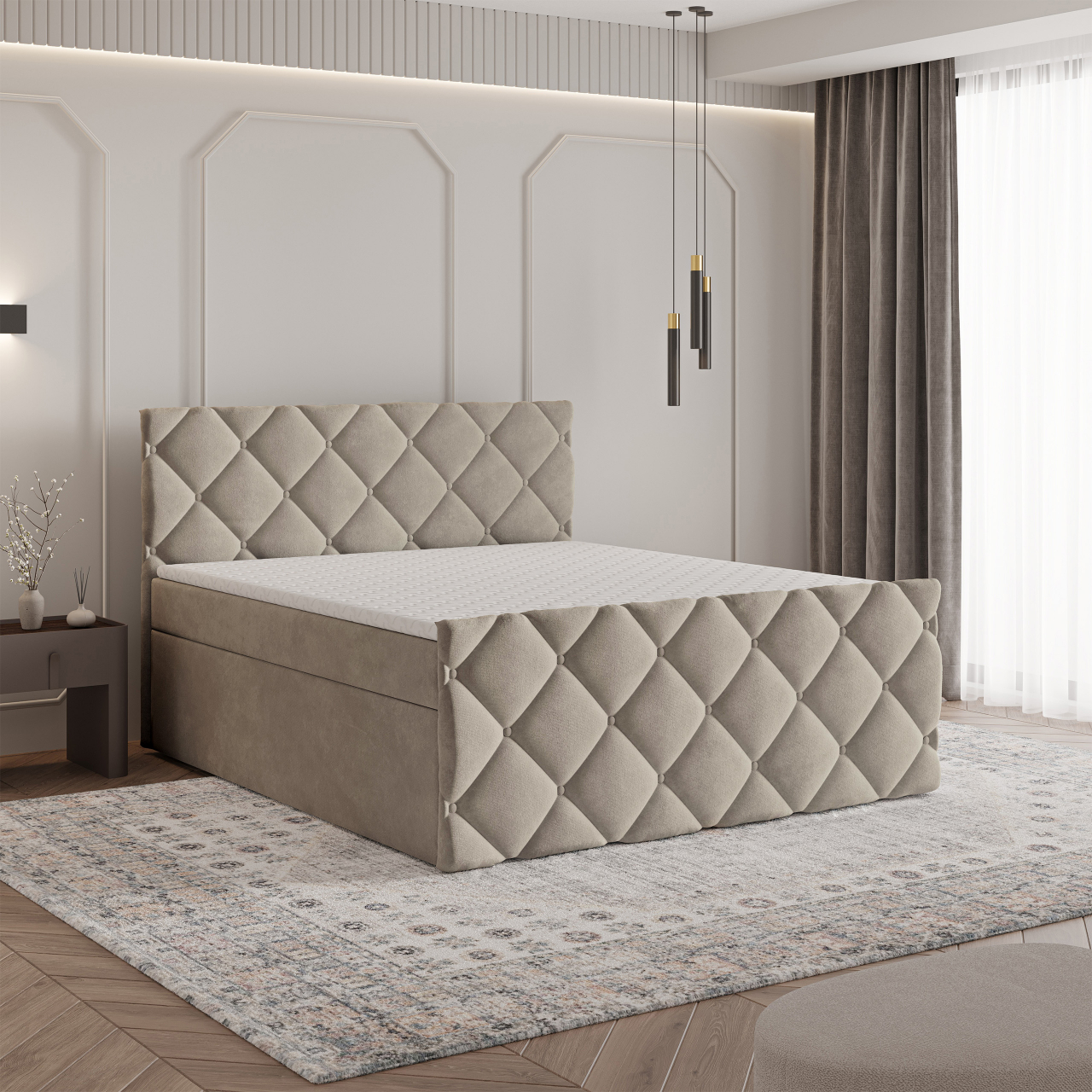  Akciós Rovari boxspring ágy +ajándék fedőmatrac +ingyenes kiszállítás