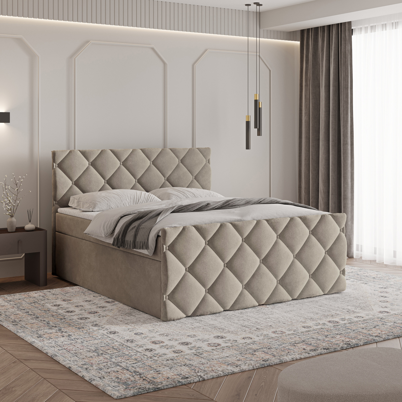  Akciós Rovari boxspring ágy +ajándék fedőmatrac +ingyenes kiszállítás