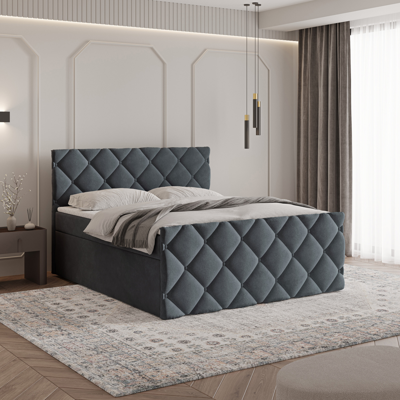  Akciós Rovari boxspring ágy +ajándék fedőmatrac +ingyenes kiszállítás