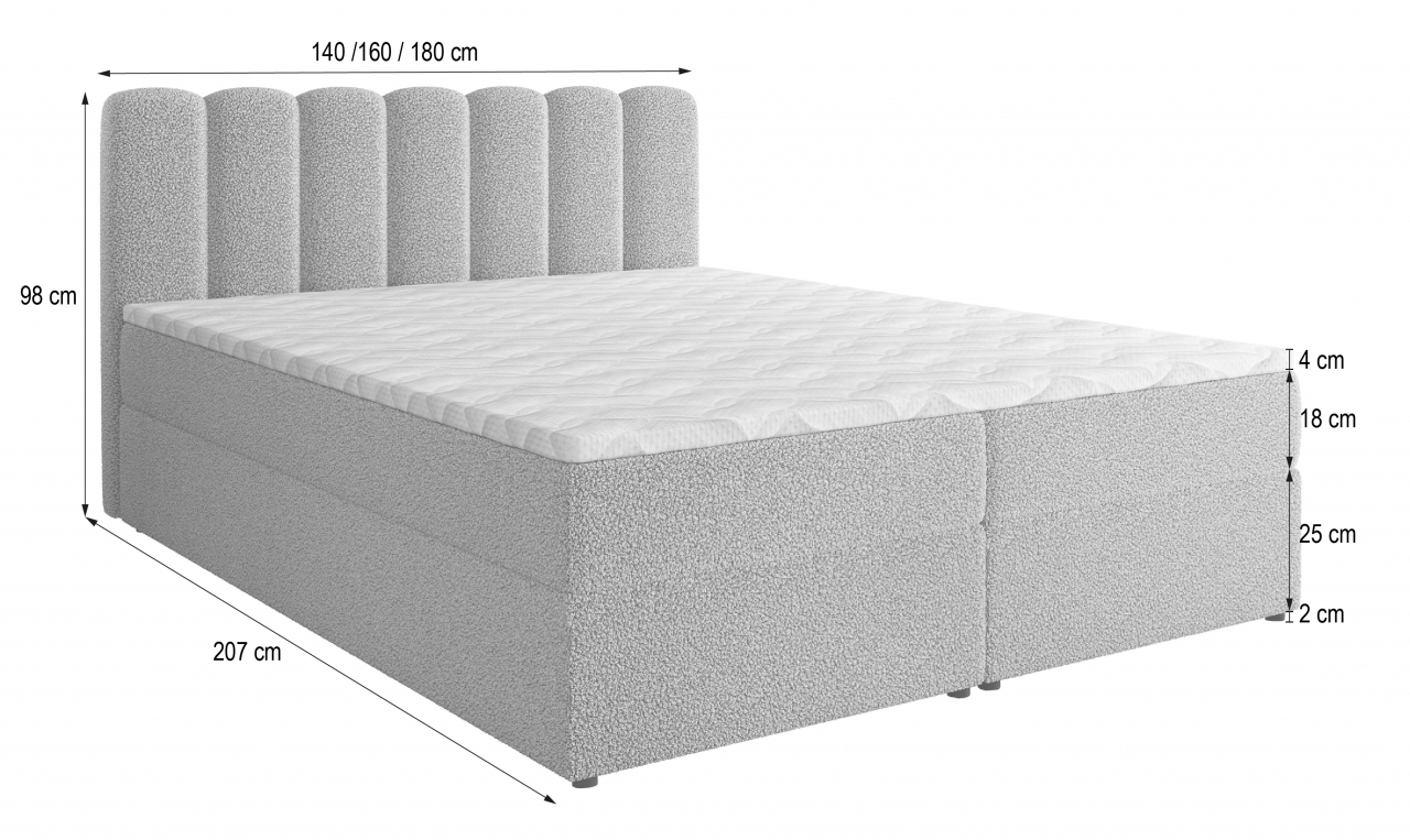  Akciós Solia boxspring ágy +ajándék fedőmatrac +ingyenes kiszállítás