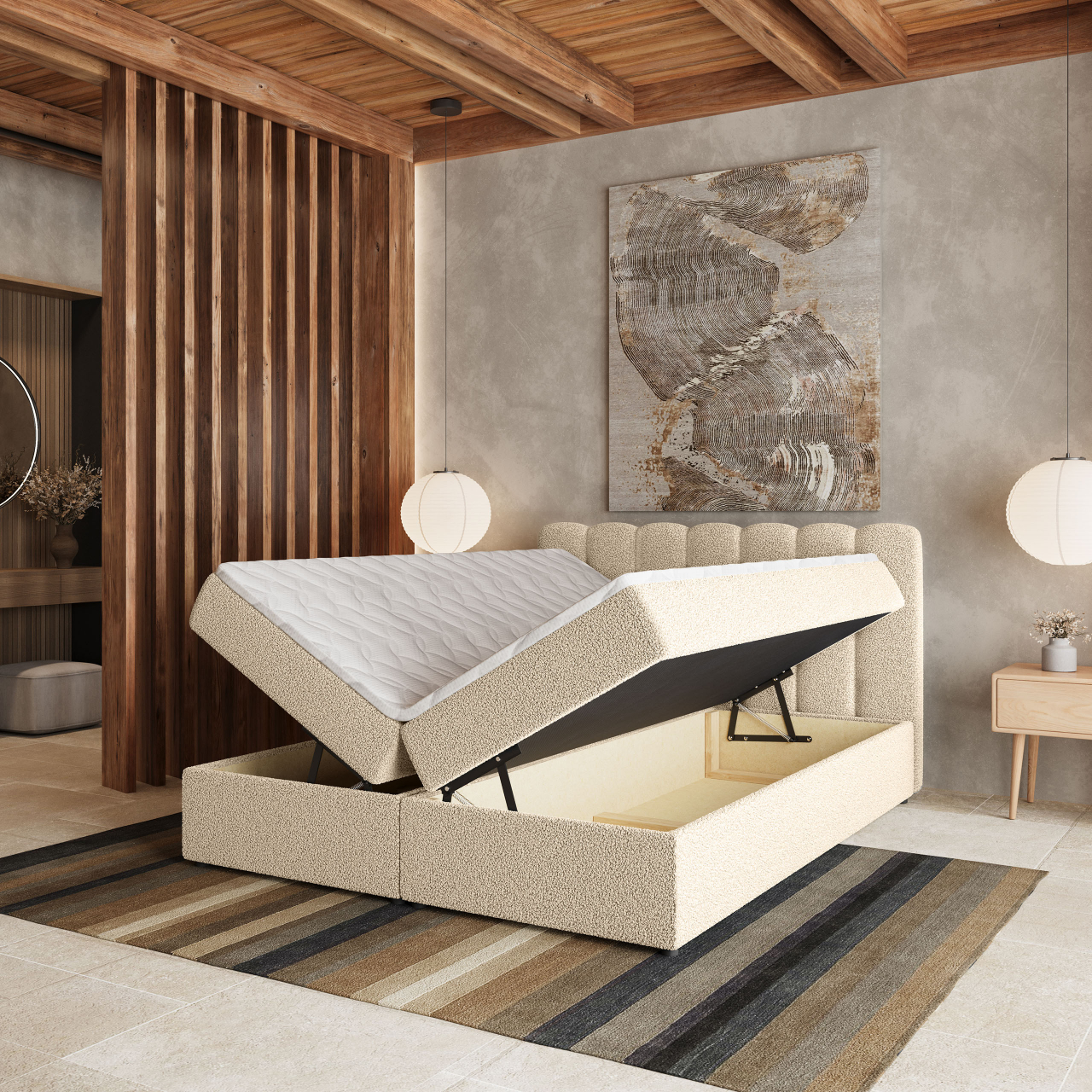  Akciós Solia boxspring ágy +ajándék fedőmatrac +ingyenes kiszállítás